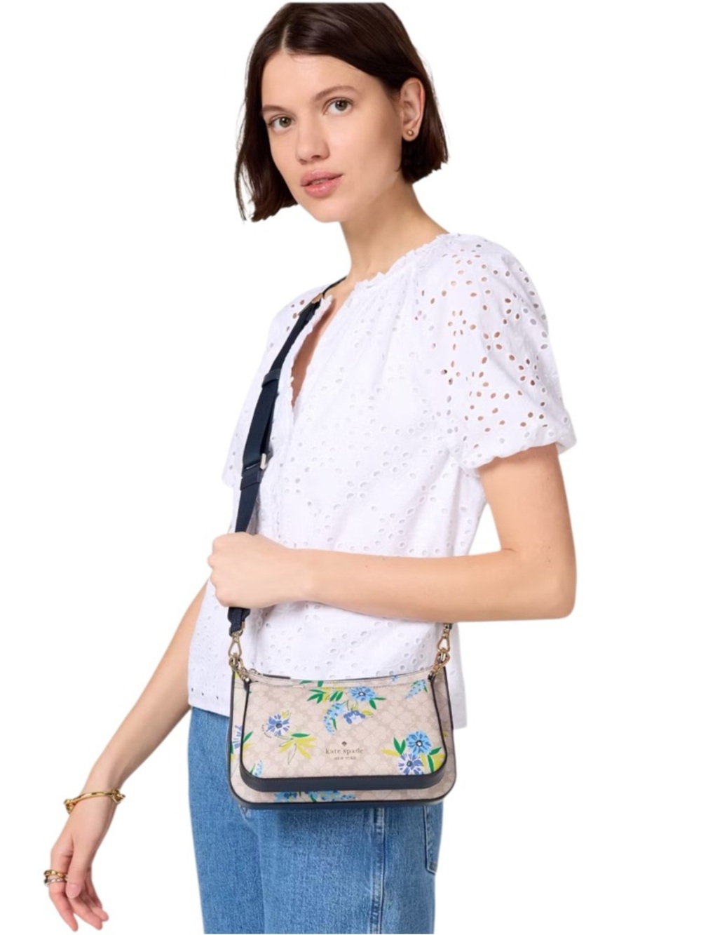 Kate Spade Duet Spade Floral Dual Pouch Crossbody